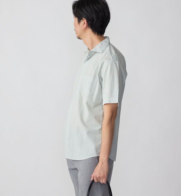 SHIPS「SHIPS: ボイル セミワイドカラー ストライプ ショートスリーブ シャツ」|シャツ・ブラウス|