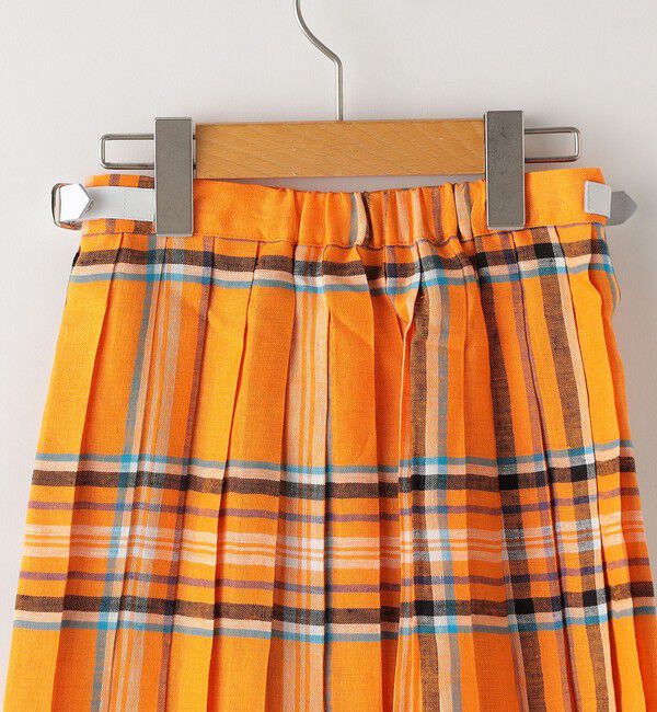 SHIPS KIDS「O'NEIL of DUBLIN:100～130cm / リネン チェック キルト スカート」|台形|