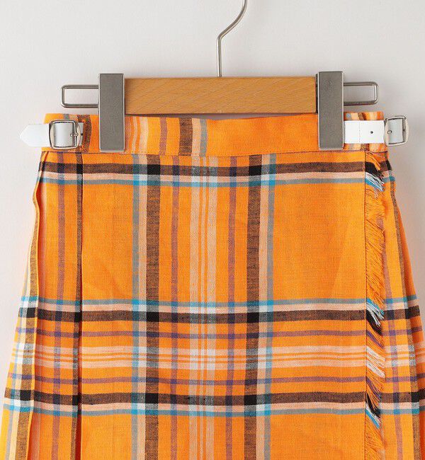 SHIPS KIDS「O'NEIL of DUBLIN:100～130cm / リネン チェック キルト スカート」|台形|