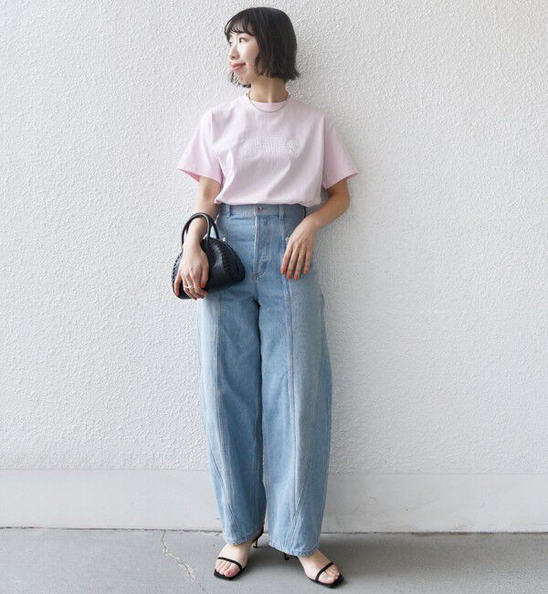 SHIPS for women「【WEB限定】 SHIPS ラウンド プリント ロゴ TEE」|Tシャツ・カットソー|