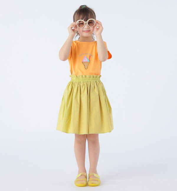 SHIPS KIDS「SHIPS KIDS:100～130cm / リバーシブル ギャザー スカート」|フレア|