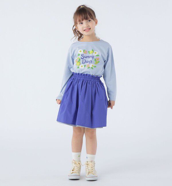 SHIPS KIDS「SHIPS KIDS:100～130cm / リバーシブル ギャザー スカート」|フレア|