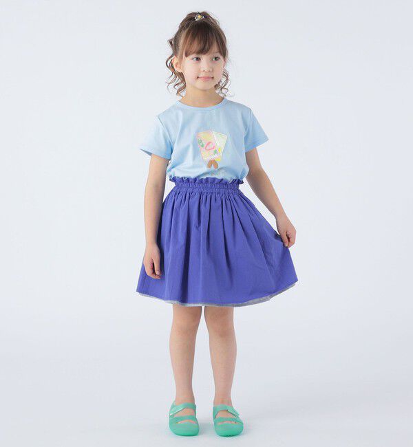 SHIPS KIDS「SHIPS KIDS:100～130cm / リバーシブル ギャザー スカート」|フレア|