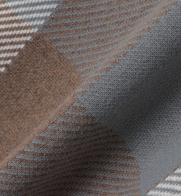 SHIPS「SHIPS:〈手洗い可能〉コットン カシミヤ チェック クルーネック ニット」|ニット・セーター|