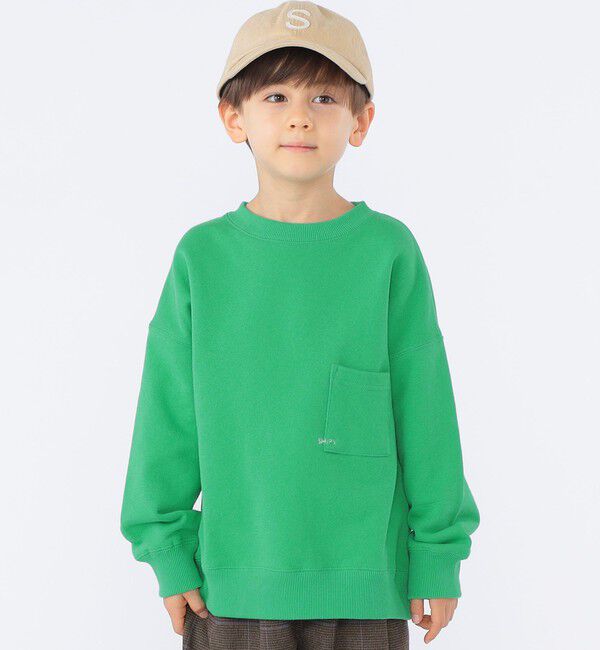 SHIPS KIDS「【WEB限定】SHIPS KIDS:100～160cm / マイクロ ロゴ スウェット」|スウェット・ジャージ|グリーン