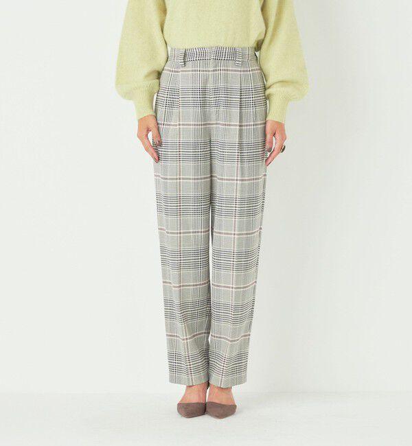 SHIPS Colors 「SHIPS Colors:〈手洗い可能〉ソリッド / チェック タック カーブ パンツ」|スラックス|