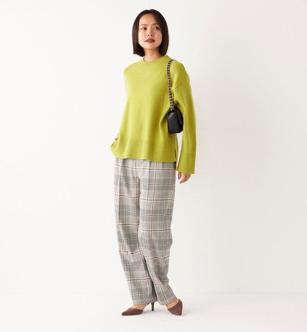 SHIPS Colors 「SHIPS Colors:〈手洗い可能〉ソリッド / チェック タック カーブ パンツ」|スラックス|