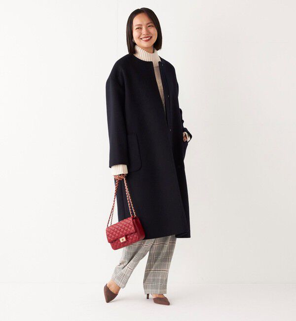 SHIPS Colors 「SHIPS Colors:〈手洗い可能〉ソリッド / チェック タック カーブ パンツ」|スラックス|