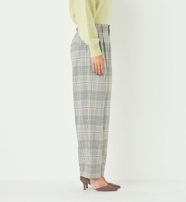 SHIPS Colors 「SHIPS Colors:〈手洗い可能〉ソリッド / チェック タック カーブ パンツ」|スラックス|