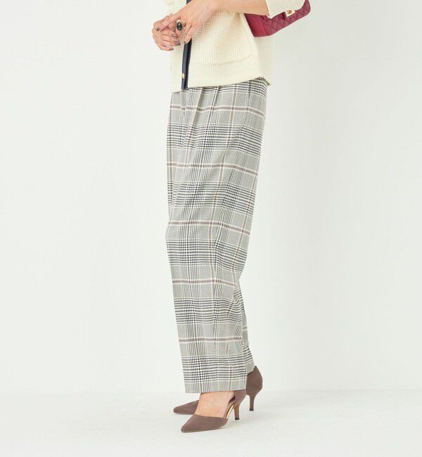 SHIPS Colors 「SHIPS Colors:〈手洗い可能〉ソリッド / チェック タック カーブ パンツ」|スラックス|