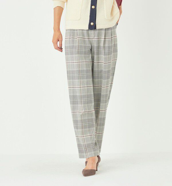 SHIPS Colors 「SHIPS Colors:〈手洗い可能〉ソリッド / チェック タック カーブ パンツ」|スラックス|