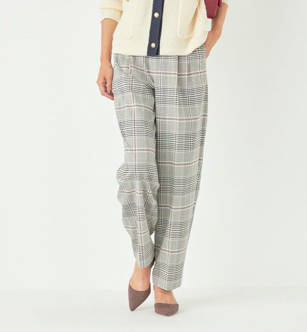 SHIPS Colors 「SHIPS Colors:〈手洗い可能〉ソリッド / チェック タック カーブ パンツ」|スラックス|