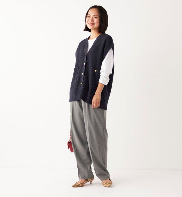 SHIPS Colors 「SHIPS Colors:〈手洗い可能〉ソリッド / チェック タック カーブ パンツ」|スラックス|