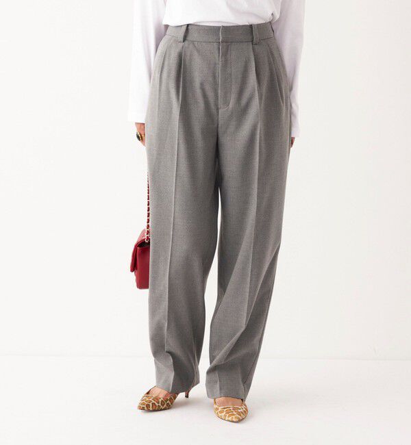 SHIPS Colors 「SHIPS Colors:〈手洗い可能〉ソリッド / チェック タック カーブ パンツ」|スラックス|