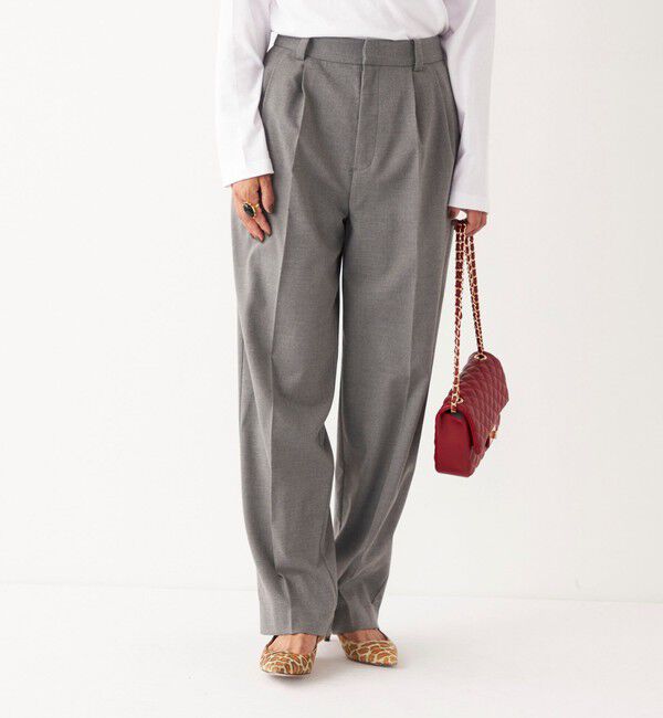 SHIPS Colors 「SHIPS Colors:〈手洗い可能〉ソリッド / チェック タック カーブ パンツ」|スラックス|