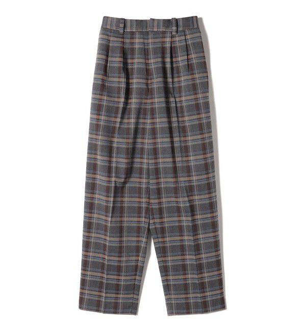 SHIPS Colors 「SHIPS Colors:〈手洗い可能〉ソリッド / チェック タック カーブ パンツ」|スラックス|