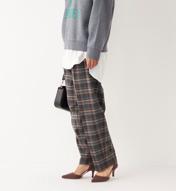 SHIPS Colors 「SHIPS Colors:〈手洗い可能〉ソリッド / チェック タック カーブ パンツ」|スラックス|