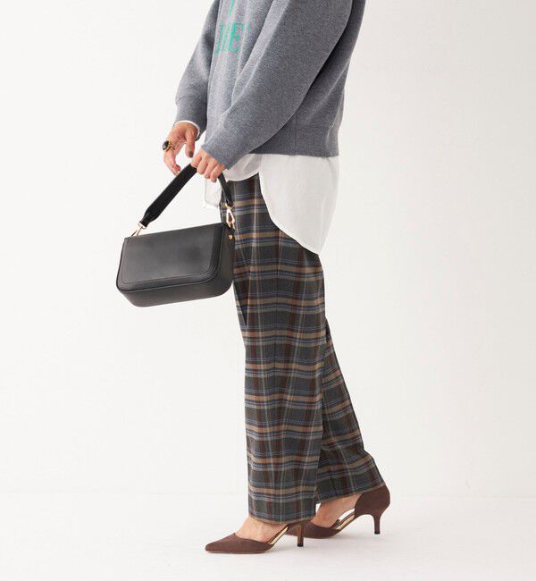 SHIPS Colors 「SHIPS Colors:〈手洗い可能〉ソリッド / チェック タック カーブ パンツ」|スラックス|