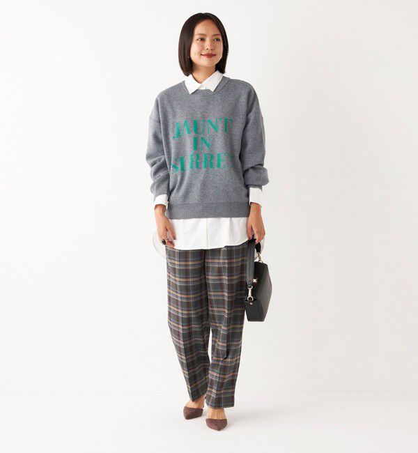 SHIPS Colors 「SHIPS Colors:〈手洗い可能〉ソリッド / チェック タック カーブ パンツ」|スラックス|