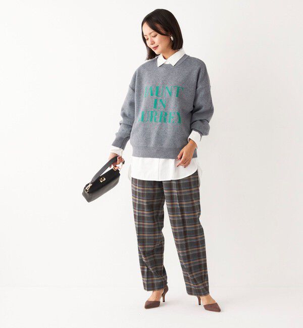 SHIPS Colors 「SHIPS Colors:〈手洗い可能〉ソリッド / チェック タック カーブ パンツ」|スラックス|