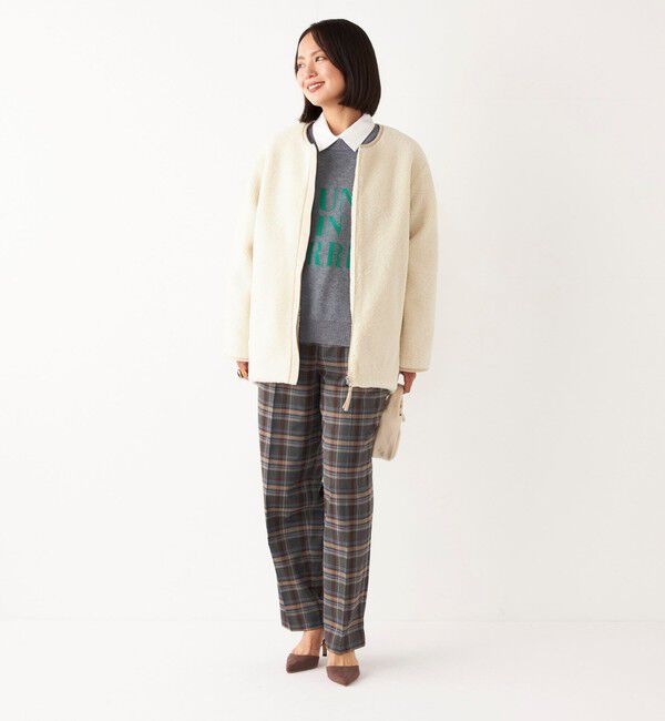 SHIPS Colors 「SHIPS Colors:〈手洗い可能〉ソリッド / チェック タック カーブ パンツ」|スラックス|