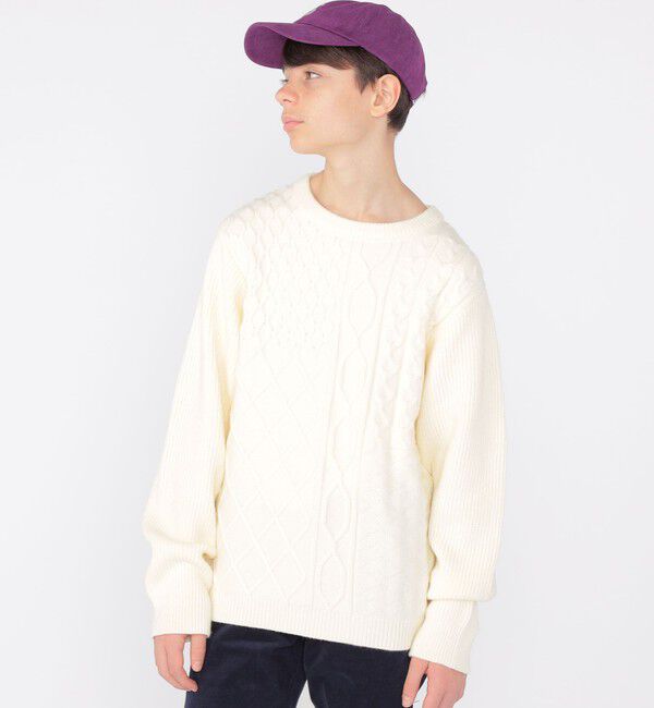 SHIPS KIDS「SHIPS KIDS:145～160cm /〈手洗い可能〉ケーブル ニット」|ニット・セーター|