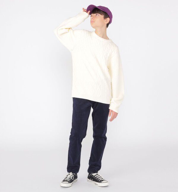 SHIPS KIDS「SHIPS KIDS:145～160cm /〈手洗い可能〉ケーブル ニット」|ニット・セーター|