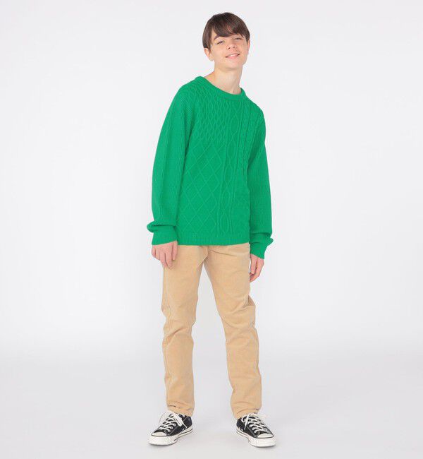 SHIPS KIDS「SHIPS KIDS:145～160cm /〈手洗い可能〉ケーブル ニット」|ニット・セーター|