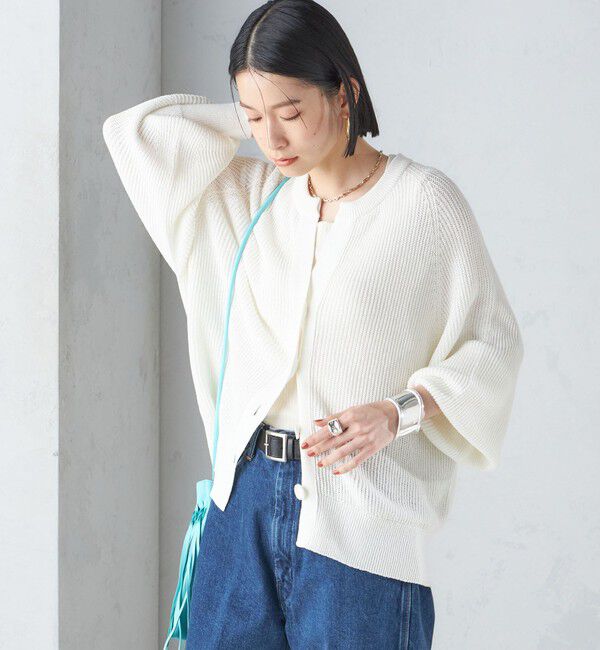 SHIPS for women「〈手洗い可能〉ペーパー コットン カーディガン ◇」|カーディガン|