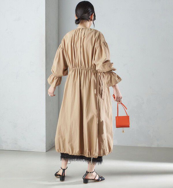 SHIPS for women「〈撥水加工/手洗い可能〉裾 ドロスト ノーカラー ロング コート 24SS ◇」|ノーカラーコート|