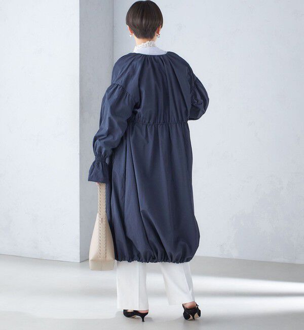 SHIPS for women「〈撥水加工/手洗い可能〉裾 ドロスト ノーカラー ロング コート 24SS ◇」|ノーカラーコート|