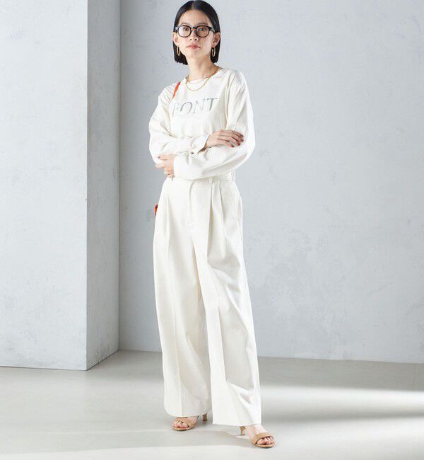 SHIPS for women「〈手洗い可能〉ハイカウント ツイル チノ タック パンツ 24SS ◇」|チノ|