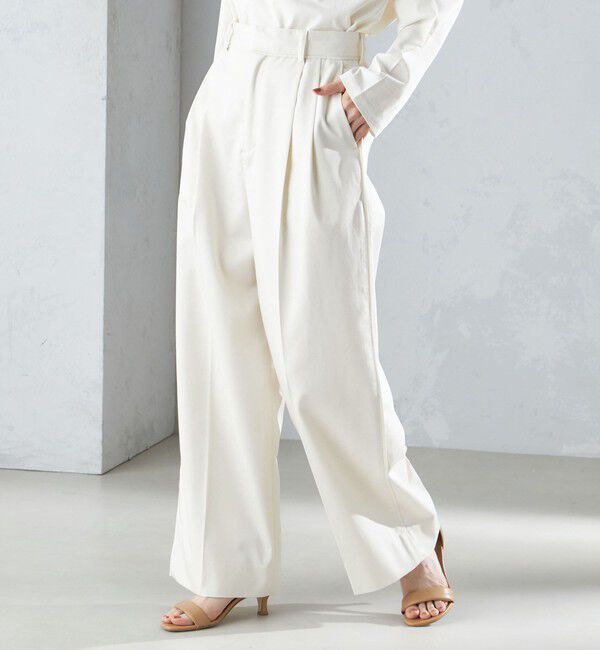 SHIPS for women「〈手洗い可能〉ハイカウント ツイル チノ タック パンツ 24SS ◇」|チノ|