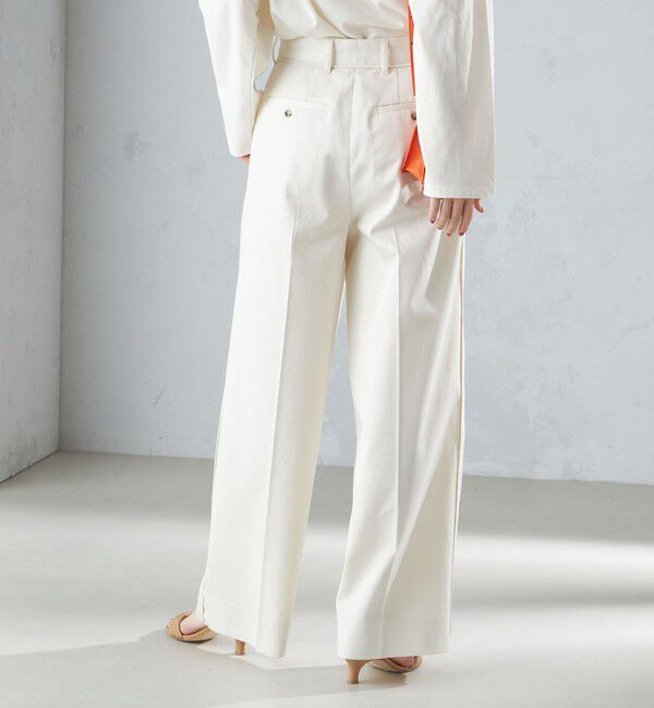 SHIPS for women「〈手洗い可能〉ハイカウント ツイル チノ タック パンツ 24SS ◇」|チノ|