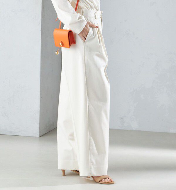 SHIPS for women「〈手洗い可能〉ハイカウント ツイル チノ タック パンツ 24SS ◇」|チノ|