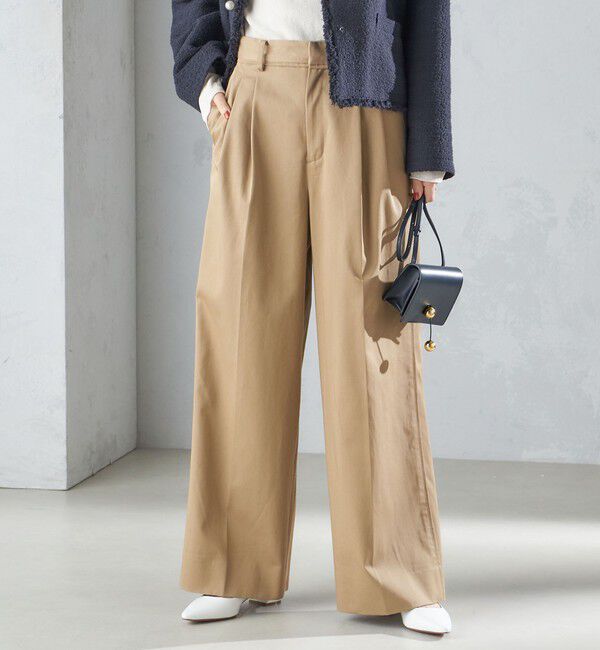 SHIPS for women「〈手洗い可能〉ハイカウント ツイル チノ タック パンツ 24SS ◇」|チノ|