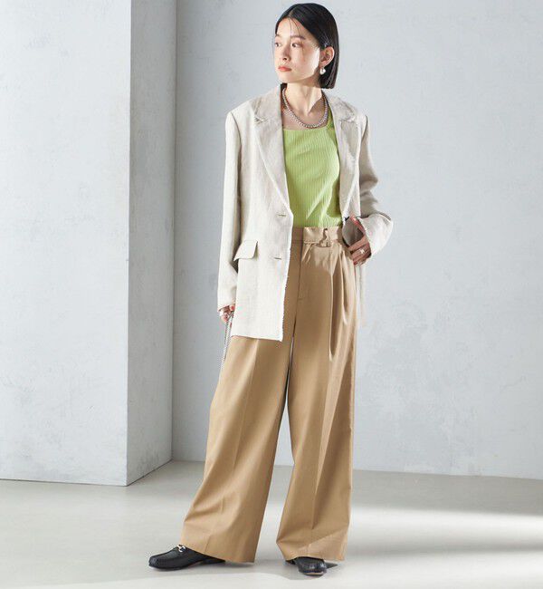 SHIPS for women「〈手洗い可能〉ハイカウント ツイル チノ タック パンツ 24SS ◇」|チノ|