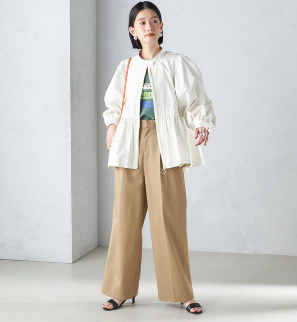 SHIPS for women「〈手洗い可能〉ハイカウント ツイル チノ タック パンツ 24SS ◇」|チノ|