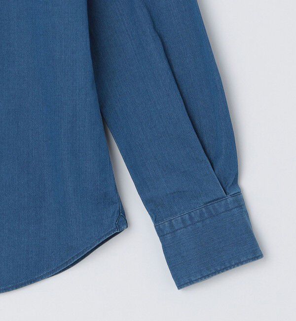 SHIPS「SHIPS: ウォッシュド デニム バンドカラーシャツ」|シャツ・ブラウス|