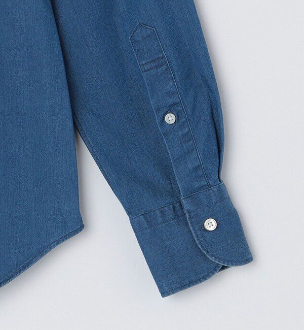 SHIPS「SHIPS: ウォッシュド デニム バンドカラーシャツ」|シャツ・ブラウス|
