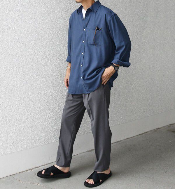 SHIPS any「【WEB限定】SHIPS any:〈洗濯機可能〉リネン / レーヨン レギュラーカラー 7分袖 シャツ◇」|シャツ・ブラウス|