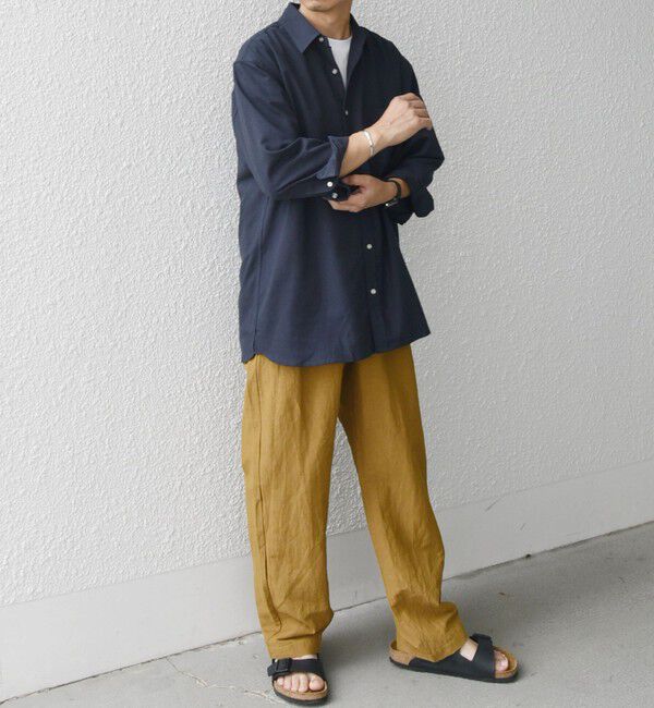 SHIPS any「【WEB限定】SHIPS any:〈洗濯機可能〉リネン / レーヨン レギュラーカラー 7分袖 シャツ◇」|シャツ・ブラウス|