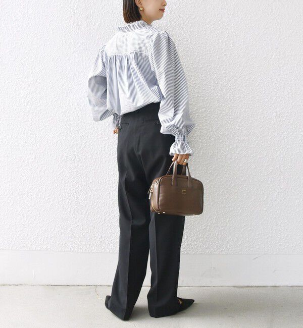 SHIPS for women「【WEB限定】〈手洗い可能〉 シャーリング Vネック 長袖 ブラウス」|シャツ・ブラウス|