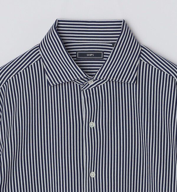 SHIPS「SHIPS: ジャージー ロンドンストライプ ワンピースカラー シャツ」|シャツ・ブラウス|