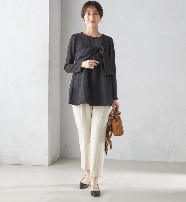 SHIPS for women「〈手洗い可能〉ジャカード ドッキング ビッグ リボン ブラウス」|シャツ・ブラウス|