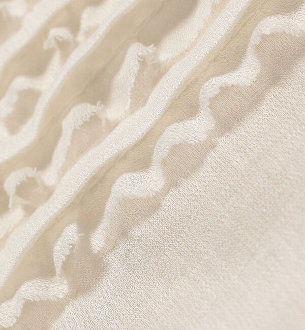 SHIPS any「《予約》SHIPS any:〈手洗い可能〉シアー フリル バンドカラー シャツ ブラウス」|シャツ・ブラウス|