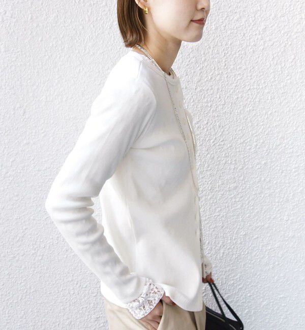 SHIPS for women「〈洗濯機可能〉ポッシュ テレコ リブ ボタン カーディガン」|カーディガン|