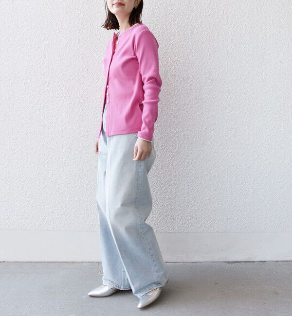 SHIPS for women「〈洗濯機可能〉ポッシュ テレコ リブ ボタン カーディガン」|カーディガン|