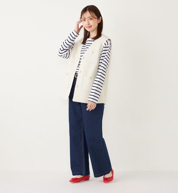 SHIPS Colors 「SHIPS Colors:ツイード Vネック ジレ2」|ベスト・ジレ|