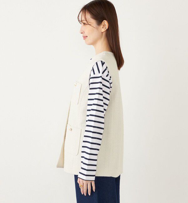 SHIPS Colors 「SHIPS Colors:ツイード Vネック ジレ2」|ベスト・ジレ|